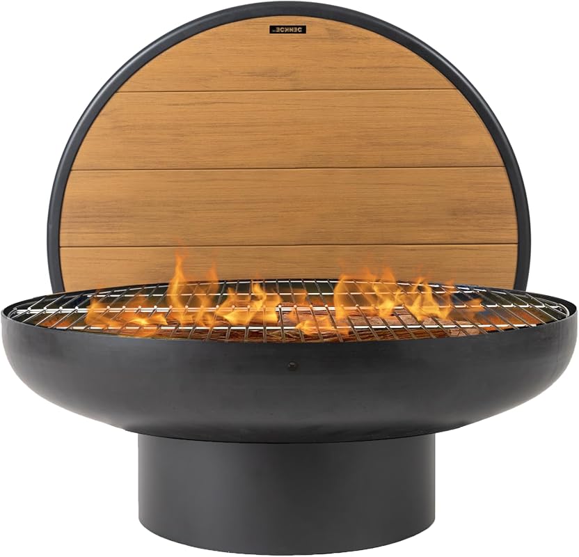 DENKOE 32 Inch Wood Burning Fire Pit