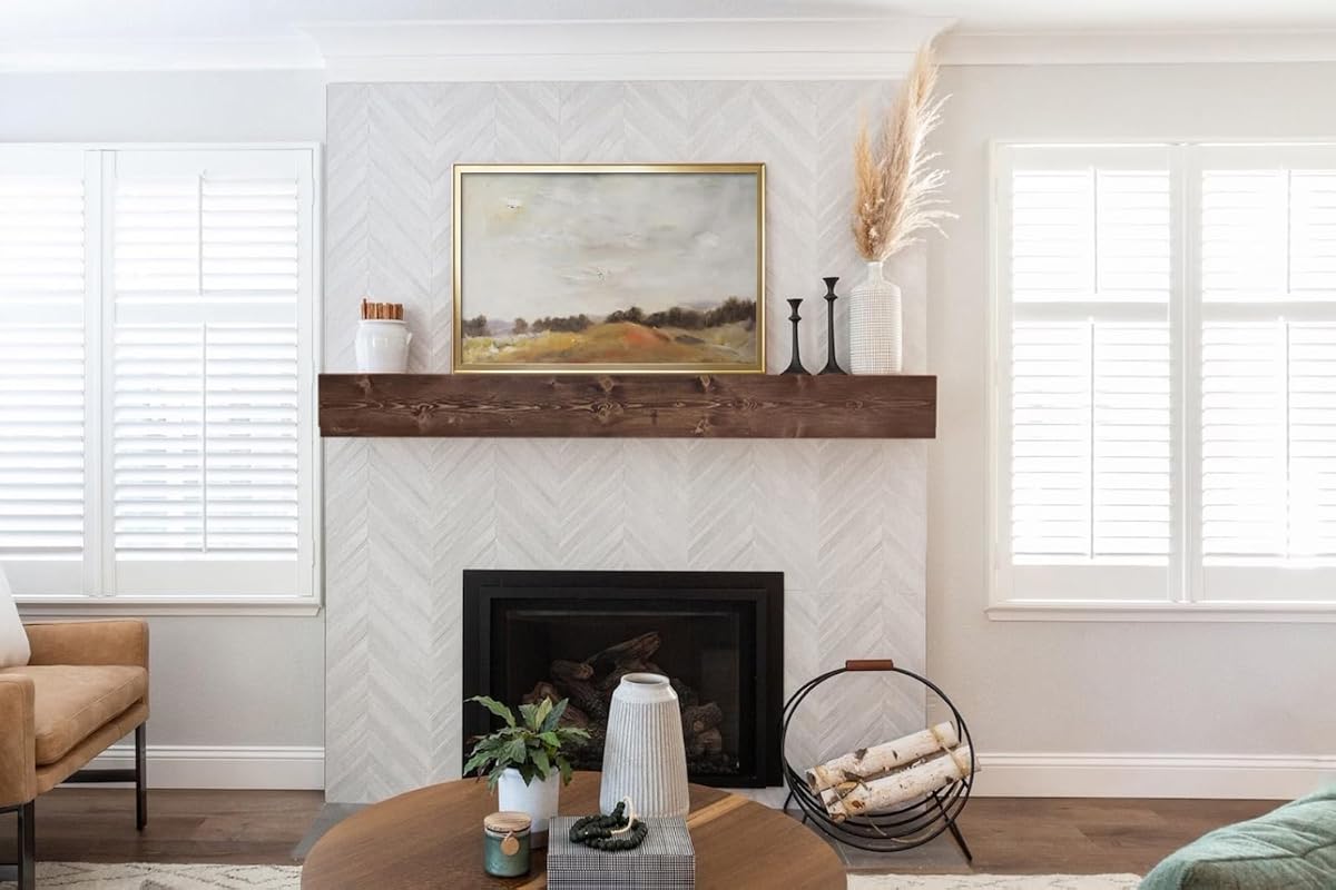 72-Inch Rustic Floating Fireplace Mantel Shelf