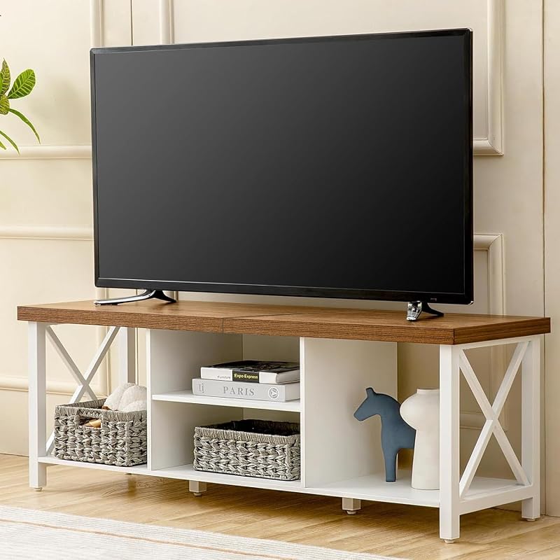 GAZHOME Modern White TV Stand