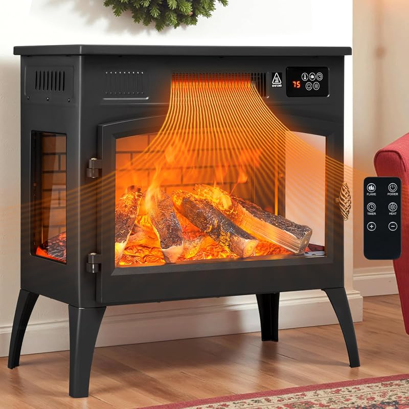 24-Inch Freestanding Electric Fireplace Heater