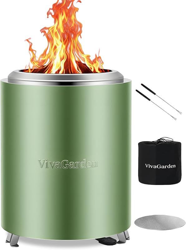 VivaGarden Portable Smokeless Tabletop Fire Pit
