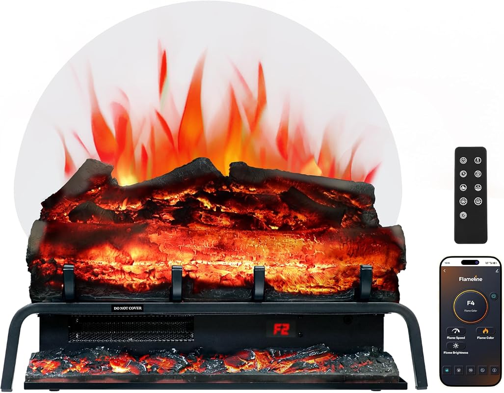 24.5-Inch WiFi Electric Fireplace Log Set