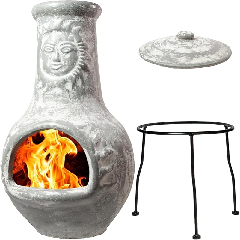 Wiosi Grey Clay Chiminea