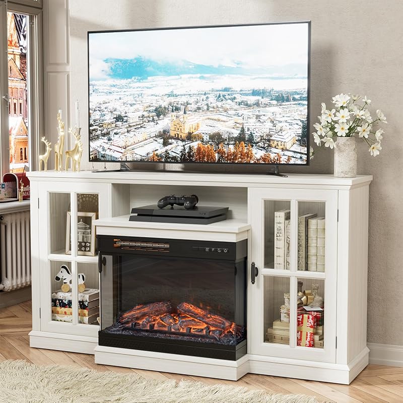 JUMMICO 65-Inch Fireplace TV Stand