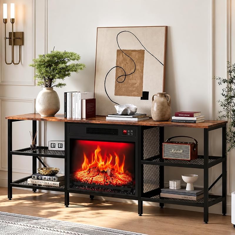 VINGLI Fireplace Media Console