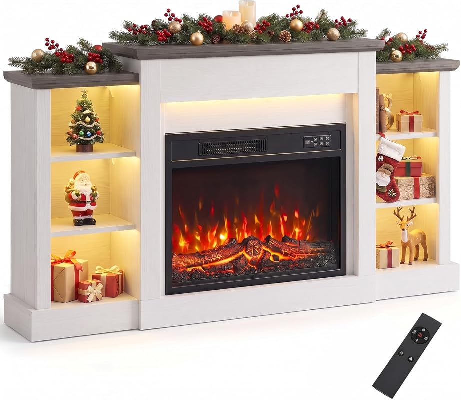 HOMCOM 55-Inch Electric Fireplace TV Stand